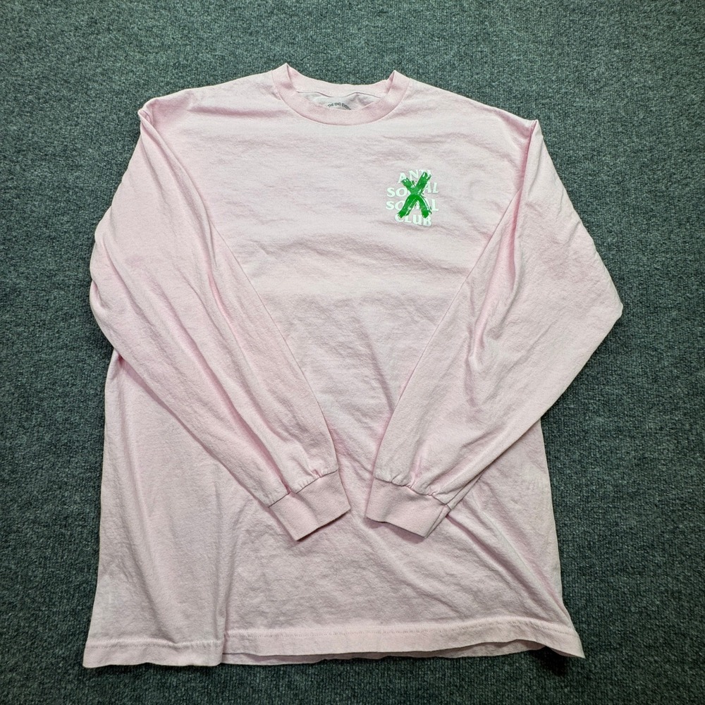 Anti Social Social Club Cancelled Remix T-Shirt‎ Mens XL Pink Graphic Tee Casual